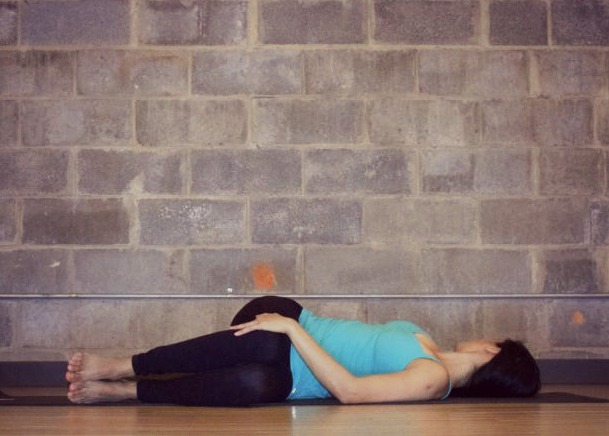 Restorative Yoga - reclined twist - Argentina Rosado Yoga