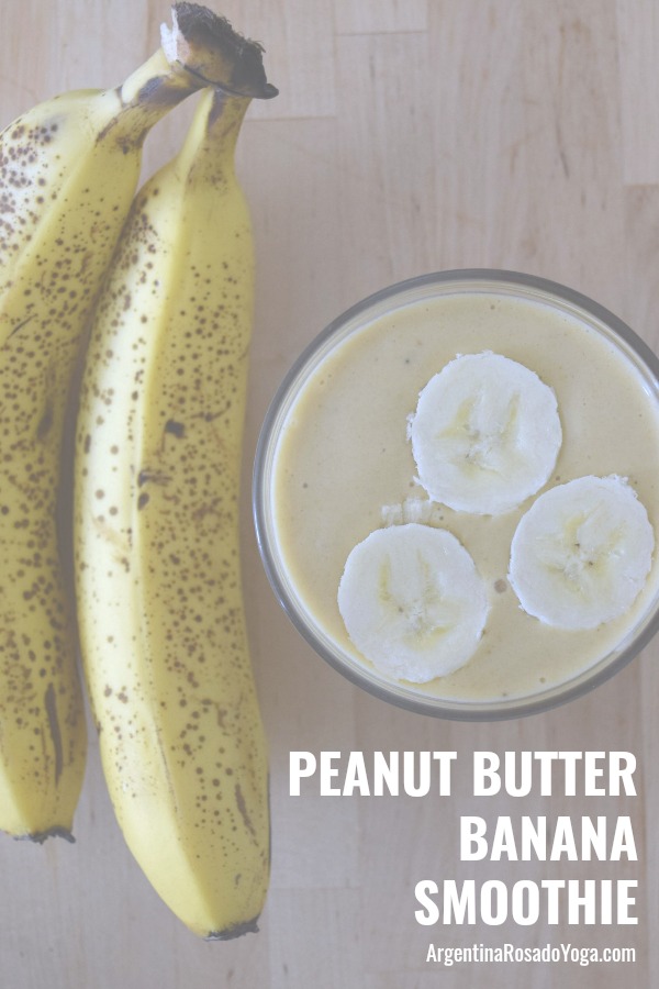 Vegan peanut butter banana smoothie breakfast recipe